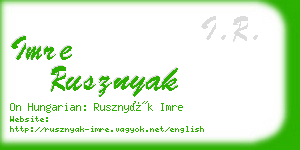 imre rusznyak business card